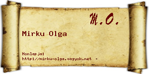 Mirku Olga névjegykártya